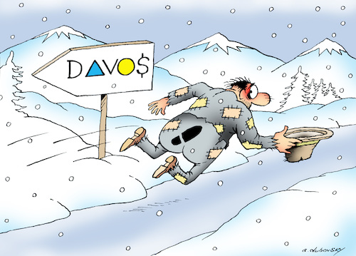 Cartoon: Davos (medium) by Dubovsky Alexander tagged policy,forum,business,investment,davos