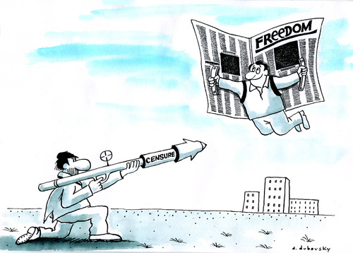 Cartoon: No title (medium) by Dubovsky Alexander tagged freedom,press,censorship