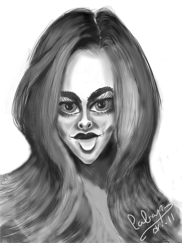 Cartoon: amanda seyfried (medium) by cabap tagged caricature,ipad