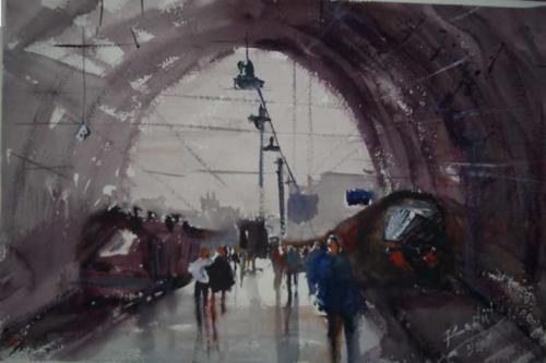 Cartoon: Antwerp station (medium) by cabap tagged watercolorpainting
