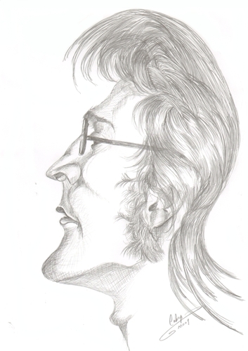 Cartoon: caricature John Lennon (medium) by cabap tagged caricature