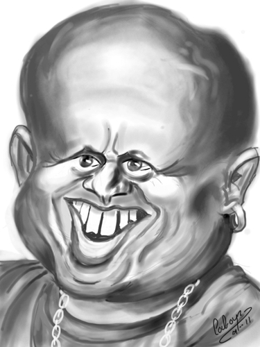 Cartoon: IPAD  Verne  Troyer (medium) by cabap tagged caricature,ipad