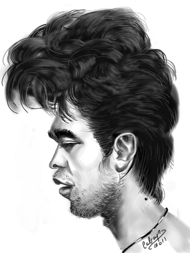 Cartoon: ipad Robert Pattinson! (medium) by cabap tagged caricature,ipad