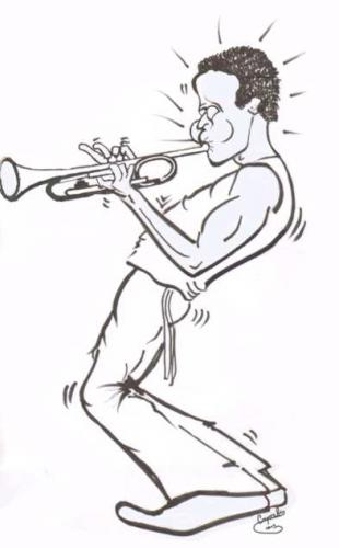 Cartoon: Miles Davis (medium) by cabap tagged music