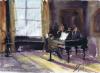 Cartoon: playing piano (small) by cabap tagged watercolorpainting