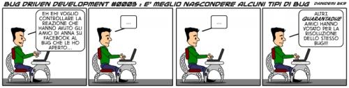 Cartoon: BDD - 0003 (medium) by danidemi tagged bug,driven,development,facebook,delusione,amorosa,jira,plugin,vendetta,programmatore,ragazza,donna,serata,scaricato,due,di,picche,42,quarantadue