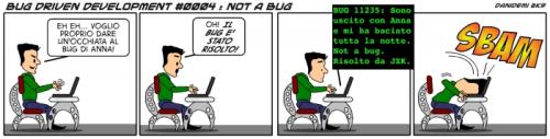 Cartoon: BDD - 0004 (medium) by danidemi tagged bug,driven,development,facebook,delusione,amorosa,jira,plugin,vendetta,programmatore,ragazza,donna,serata,scaricato,due,di,picche,gelosia,testata