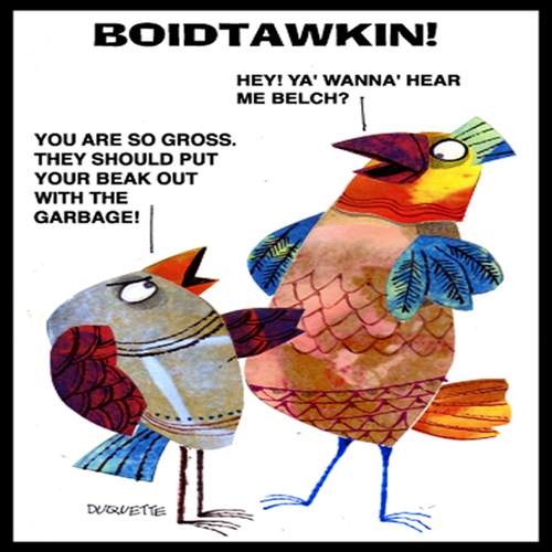 Cartoon: BOIDTAWKIN (medium) by STEVEN DUQUETTE tagged birds,stylized,colorful,cartoon,humorous