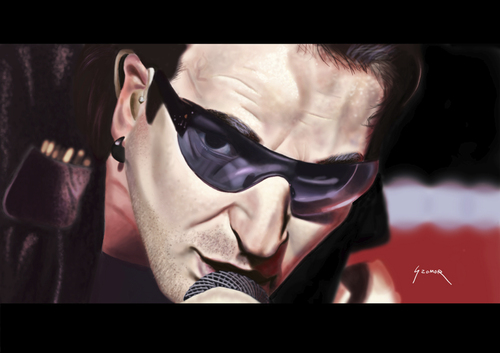 Cartoon: bono (medium) by szomorab tagged u2,bono
