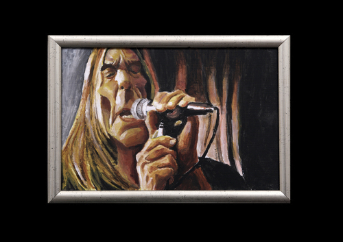 Cartoon: Iggy Pop acrylic (medium) by szomorab tagged iggy,pop,stoogees,godfather,of,punk,rock,music,alternative