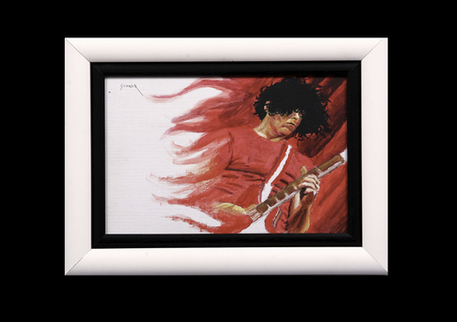 Cartoon: Jack White acrylic (medium) by szomorab tagged white,stripes,acrylic,music,rock,blues,alternative,red