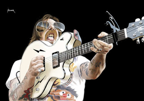 Cartoon: Jesse The Devil Hughes (medium) by szomorab tagged eagles,of,death,metal,jesse,hughes,desert,rock,guitar,live,music,tattoo,sunglasses