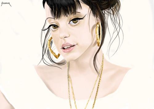 Cartoon: Lily Allen (medium) by szomorab tagged lily