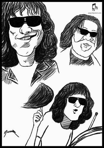 Cartoon: Tommy Ramone (medium) by szomorab tagged tommy,ramone,ramones,punk,poster,caricature