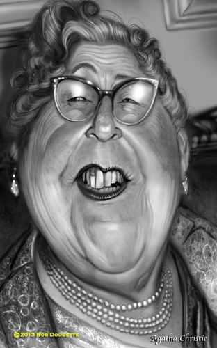 Cartoon: Agatha Christie (medium) by tobo tagged caricature