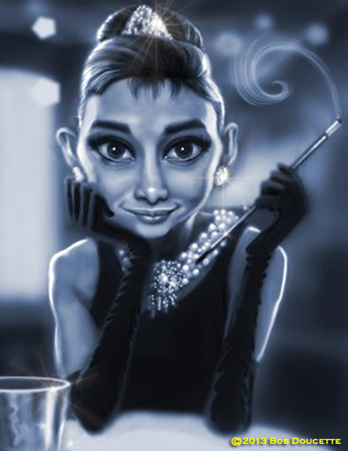 Cartoon: Audrey Hepburn (medium) by tobo tagged caricature,audrey,hepburn
