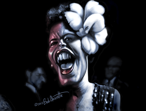 Cartoon: Billie Holiday (medium) by tobo tagged billie,holiday,caricature