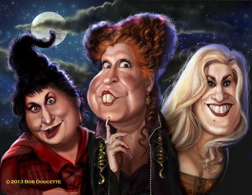 Cartoon: Hocus Pocus (medium) by tobo tagged bettemidler,sarahjessicaparker,kathynajimy