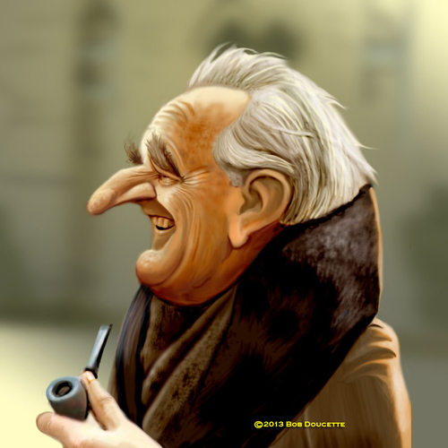 Cartoon: J R R Tolkien (medium) by tobo tagged tolkien,caricature