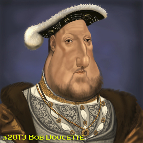 Cartoon: KING HENRY the VII (medium) by tobo tagged caricature,king
