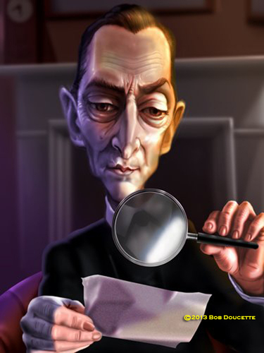 Cartoon: Sherlock Holmes (medium) by tobo tagged jeremy,brett,as,sherlock,holmes