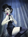 Cartoon: Liza Minnelli in CABARET (small) by tobo tagged liza,minnelli,caricature