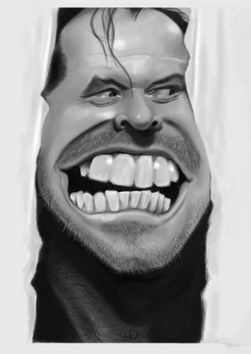 Cartoon: Jack Nicholson (medium) by PlainYogurt tagged shining,jack,nicholson,caricature