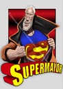 Cartoon: Super Mayor (small) by PlainYogurt tagged christchurch,earthquake,relief,art