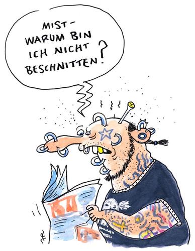 Cartoon: beschnitten (medium) by ari tagged bundestag,bundesregierung,schröder,beschneidungsdebatte,kinderrechte,beschnitten,religionsfreiheit,religion,urteil,beschneidung,plikat