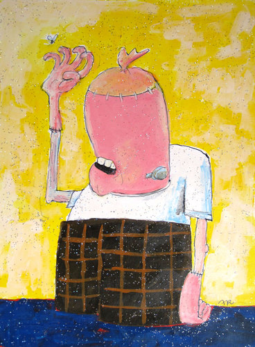 Cartoon: Frankenwurst (medium) by ari tagged plikat,nahrung,fleisch,monster,fliege,wurst,frankenstein