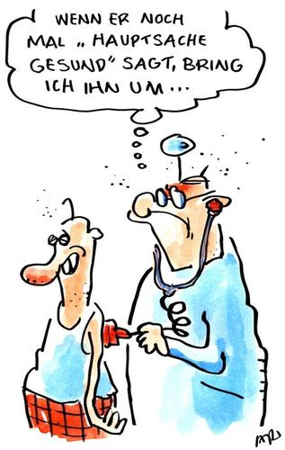 Cartoon: gesund (medium) by ari tagged diagnose,untersuchung,praxis,pharma,doktor,streik,medizin,krank,krankenkasse,gesund,patient,arzt,plikat,gesundheitsreform