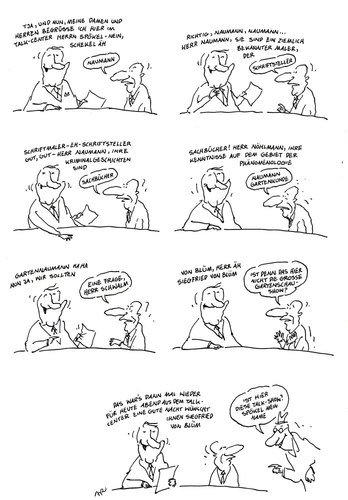 Cartoon: talk (medium) by ari tagged talkshow,moderator,mann,tv
