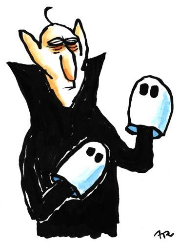 Cartoon: Vampir (medium) by ari tagged halloween,puppet,ghost,vampire,horror,plikat,gespenst,verkleidung