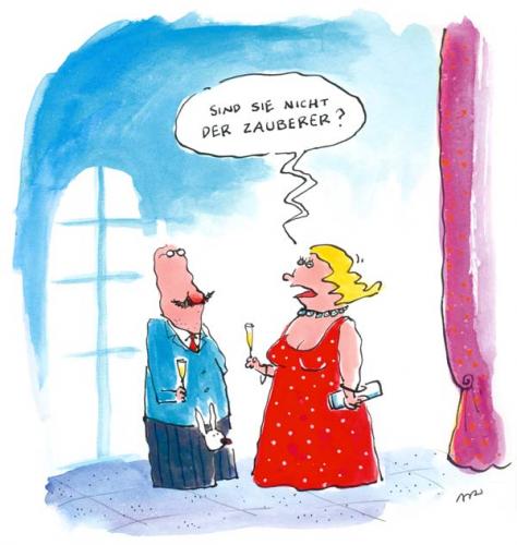 Cartoon: Zauberer (medium) by ari tagged magician,party,woman,man,