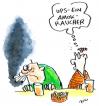 Cartoon: Amok (small) by ari tagged mann,tabak,droge,rauchen,amok,man,smoking