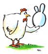 Cartoon: Ei (small) by ari tagged huhn ei chicken egg hase ostern eierskandal fälschung plikat