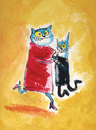 Cartoon: lets dance (small) by ari tagged katze,tanz,kater