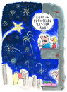 Cartoon: silvester (small) by ari tagged silvester,neujahr,party,tv,fernseher,mann,frau,balkon,feuerwerk,jahresende,plikat