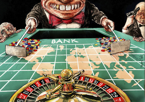 Cartoon: game over (medium) by Rainer Ehrt tagged banken,euro,europa,dollar,finanzkrise,staatsfinanzen,spekulation,banken,euro,europa,dollar,finanzkrise,staatsfinanzen,spekulation