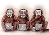 Cartoon: Drei Affen - Snowdens Affen (small) by Rainer Ehrt tagged nsa,security,internet,worldwideweb,spy,spying,surveillance,dia,humanintelligence,hacker,hacking,computer,ic,cia