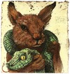 Cartoon: rabbit and snake (small) by Rainer Ehrt tagged rabbit,snake,kaninchen,schlange,paradies,utopie