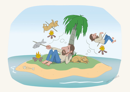 Cartoon: Brother dog (medium) by Wilmarx tagged desertisland,castaway,dog,love