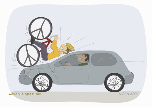 Cartoon: Car X Bike (medium) by Wilmarx tagged violence,behavior,bike,car