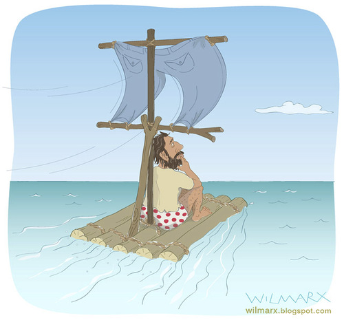 Cartoon: Castaway (medium) by Wilmarx tagged desert,island