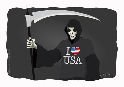 Cartoon: Death loves the United States (medium) by Wilmarx tagged usa,death