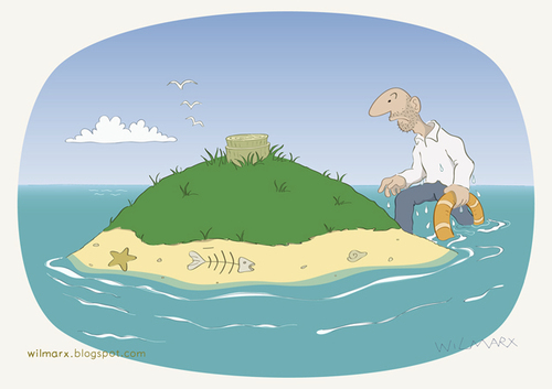 Cartoon: Deforested island (medium) by Wilmarx tagged desert,island,ecology