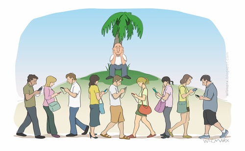 Cartoon: Desert Island today (medium) by Wilmarx tagged behavior,internet,technology,desert,island