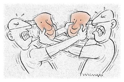 Cartoon: Desmascaramento compartilhado (medium) by Wilmarx tagged comportamento
