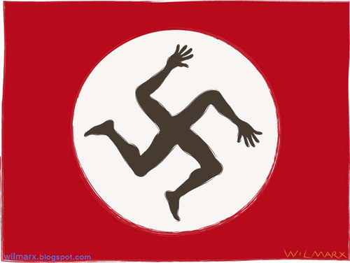 Cartoon: Flag of Nazism humanized version (medium) by Wilmarx tagged flag,nazi