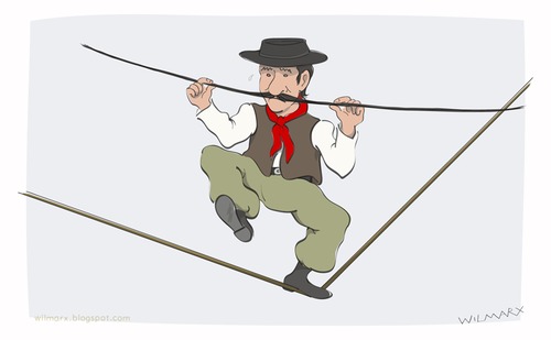 Cartoon: Gaucho mustache (medium) by Wilmarx tagged gaucho,tightrope